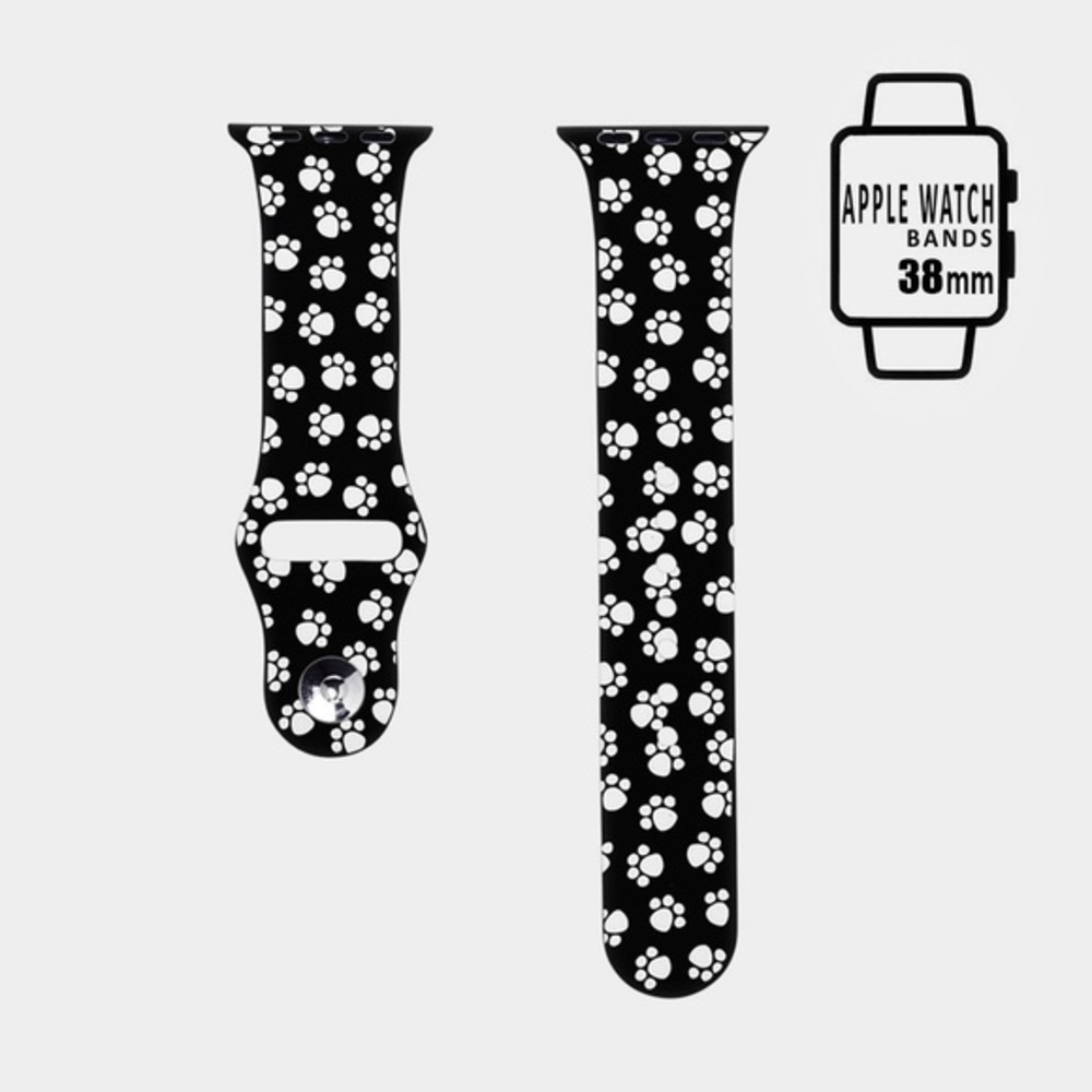Black and white Paw print Apple Watch band